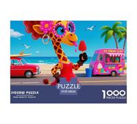Giraffe 1000 Pièces Puzzle Animaux pour Adultes, Parfait pour Les Amateurs De Puzzles, Cadeau, Stimulant, Jeu Éducatif, Qualité Premium 38x26cm/1000pcs