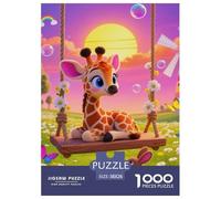 Giraffe 1000 Pièces Puzzle Animaux pour Enfants À Partir De 14 Ans, Défi Jouets, Cadeau, Stimulant, Jeux Éducatif, Qualité Premium 38x26cm/1000pcs