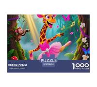 Giraffe 1000 Pièces Puzzles Animaux pour Adultes, Défi Jouets, Cadeau d'anniversaire, Jeux Éducatif, Qualité Premium 38x26cm/1000pcs