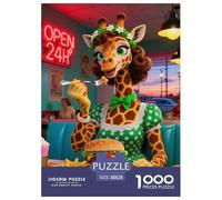Giraffe 1000 Pièces Puzzles Animaux pour Adultes, Parfait pour Les Amateurs De Puzzles, Cadeau, Stimulant, Jeux Éducatif, Qualité Premium 38x26cm/1000pcs