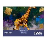 Giraffe, Casse-tête De 1000 Pièces, Idéal pour Soirées Tranquilles, Souvenir Ou Art Mural, pour 10 Ans Et Plus, Style Peint Animal, 70x50cm/1000pcs
