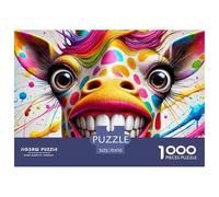 Giraffe coloré Sourire Pièces en Carton Solides Aide À Améliorer La Concentration, Les Capacités De Résolution Et La Coordination Main-œil 70x50cm/1000pcs