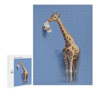 Giraffe Eating Toilet Paper Puzzle 1000 Pièces Educa Jouet en Bois Cadeau Unique Décoration Intérieure Jeu Éducatif Challenge Toy Adultes Et Enfants À Partir De 14 Ans 500 PCS
