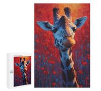 Giraffe in Poppy Field-2 Puzzle 1000 Pièces Educa Jouet en Bois Cadeau Unique Décoration Intérieure Jeu Éducatif Challenge Toy Adultes Et Enfants À Partir De 14 Ans 1000 PCS