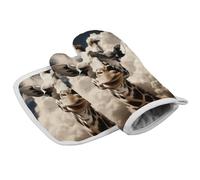 Giraffe in The Clouds Oven Mitts and Pot Holders Sets Soft Oven Gloves for Kitchen Heat Resistant Decor Gift for Cooking Baking