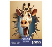 Giraffe Puzzle 1000 Pièces Cadeau Unique Jeu Éduchatif Challenge Toy À De Qualité Supérieure Peinture Art pour Adultes Et Enfants 38x26cm/1000pcs