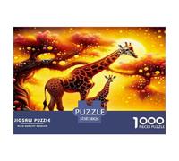 Giraffe Puzzle 1000 Pièces pour Adultes Et Enfants À Partir De 12 Ans Jeu Cadeau Unique Divertissement Créatif Cadeau Classiques Décoration De La Maison 38x26cm/1000pcs