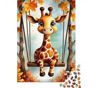Giraffe Puzzle À 1000 Morceaux Papier Épais Puzzle Familial Passionnés Casse-tête Parents-Enfants Compatible Plateau Loisirs Maison 38x26cm/1000pcs