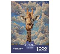 Giraffe Puzzles 1000 Pieces Cadeau Unique Animaux Jeu Éduchatif Défi Jouet À De Qualité Supérieure Peinture Art pour Adultes Et Enfants À Partir De 12 Ans 38x26cm/1000pcs