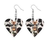 Giraffe The Rose Boucles d'oreilles en bois pour femme, bijoux vintage élégants en bois, boucles d'oreilles légères pour mariage, fête, cadeau de tous les jours, Circular, Bois, Bois.