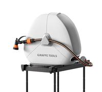 Giraffe Tools Enrouleur de tuyau d'arrosage rétractable de 25 m, très résistant, avec buse de pulvérisation 7 fonctions et base pivotante flexible