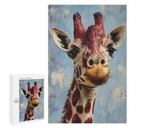 Giraffe with Big Eyes Painting Puzzle 1000 Pièces Educa Jouet en Bois Cadeau Unique Décoration Intérieure Jeu Éducatif Challenge Toy Adultes Et Enfants À Partir De 14 Ans 1000 PCS