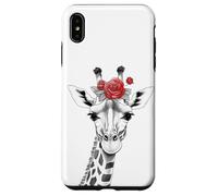 Giraffe with Red Roses for Zoo Animal Lovers Coque pour iPhone XS Max