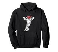 Giraffe with Red Roses for Zoo Animal Lovers Sweat à Capuche