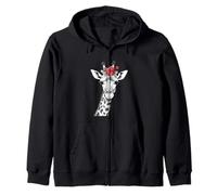 Giraffe with Red Roses for Zoo Animal Lovers Sweat à Capuche