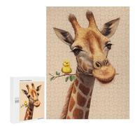 Giraffe with Yellow Chick on Branch Puzzle 1000 Pièces Educa Jouet en Bois Cadeau Unique Décoration Intérieure Jeu Éducatif Challenge Toy Adultes Et Enfants À Partir De 14 Ans 500 PCS