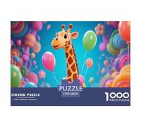 Giraffe1000 Pieces Jigsaw Puzzles for Adults and Kids Family Game Balloon fêteChallenging for Home Decoration Great Cadeau Idea38x26cm/1000pcs