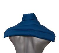 Giraffenland Coussin épaules et Nuque avec col aux Grains de seigle et de blé Biologique - Bleu Gentiane - Coton Bio - Coussin Thermique Coussin aux graines