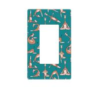 Giraffes Doing Various Yoga Plaque murale 1 Gang sans vis Taille standard 11,7 x 7,1 cm Couvercles de sortie d'interrupteur décoratif en polycarbonate thermoplastique