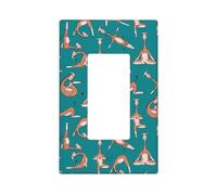 Giraffes Doing Various Yoga Plaque murale 1 gang Taille standard 11,2 x 6,9 cm Couvercle décoratif pour interrupteur de lumière Couvercle de sortie en polycarbonate thermoplastique