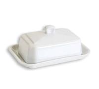 Girard – Beurrier rectangulaire 250 g en porcelaine – blanc
