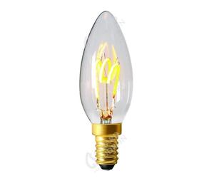 Girard Sudron 716614-LED Ampoule Bougie C35 LED Filament Boucle 35 mm E14 (SES Petit Culot à Vissage), Clair, Blanc Chaud, 110 Lumens, 2 W