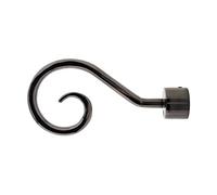 GIRASOLE HOME® Borne de crochet pour tringle à rideau de diamètre de 18 à 20 mm 2 pièces en aluminium (nickel noir)