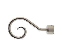 GIRASOLE HOME® Borne de crochet pour tringle à rideau de diamètre de 18 à 20 mm 2 pièces en aluminium (nickel satiné)