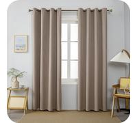 GIRASOLE HOME Paire de rideaux barbade thermiques 100 % occultants 2 panneaux de 140 x 300 cm avec œillets marron