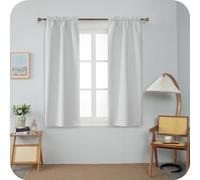 GIRASOLE HOME Paire de rideaux barbade thermiques totalement occultants 2 panneaux avec poche