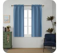 GIRASOLE HOME Paire de rideaux Barbados thermiques totalement occultants 2 panneaux de 90x150cm avec poche, Denim