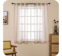 GIRASOLE HOME Paire de rideaux filtrants Itaca en simili lin, 2 panneaux de 70 x 130 cm avec poche et passants cachés, Maggese