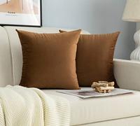 GIRASOLE HOME Paire de taies d'oreiller en velours pour canapé et lit, housses de coussins, anti-acariens et hypoallergéniques, décoration de maison avec fermeture éclair invisible, 2 pièces (45 x 45