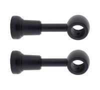 GIRASOLE HOME Support long réglable 140-160 mm en bois pour tiges de diamètre jusqu'à 28 mm 2 pièces (Noir)