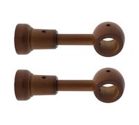GIRASOLE HOME Support long réglable de 140 à 160 mm en bois pour tiges de diamètre jusqu'à 28 mm, 2 pièces (noix)