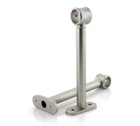 GIRASOLE HOME® Support réglable long pour tringle à rideaux, 2 pièces, pour tringles à rideaux d'un diamètre de 18 - 20 mm (longueur 165 mm, nickel satiné)