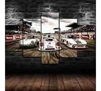 GIRDSS Tableau Multi Panneau 5 Parties, 1978 Porsche 935 936 Voitures De Course Tableau Imprimé XXL Tableau Imprimé sur Toile Tableau Deco Impression sur Toile Intissee 5 Parties Tableau Tableaux