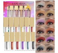 Gireatick 12Pcs Glitter Liquid Eyeshadow Set, 12 Couleurs Metallic Shimmer EyeShadow Makeup Kit, pour Créer Des Paillettes Métalliques Durables Shimmer Naked Smokey Eye Looks