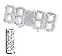 GiReich Horloge Murale Numérique LED 3D Réveil Lumineux Fonction sans Bruit Snooze Luminosité Réglable 12/24 Heure Affichage Date/Température Bureau Cuisine Salon Chambre 24.6cm avec Télécommande