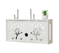 Girftong Boîte de rangement murale pour routeur sans fil, design de dissipation de la chaleur pour routeur WiFi, boîte supérieure, organiseur de câbles pour salon, bureau, maison (B)