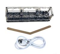 Girftong IN-12 Nixie Base d'horloge à 6 chiffres pour tubes IN-12a et IN-12b, DC5V USB-C, version premium avec télécommande et éclairage d'ambiance LED pour décoration de bureau (version haut de gamme
