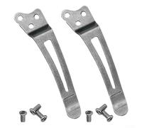 Girftong Lot de 2 clips arrière robustes en acier inoxydable, fonctionnels pour portefeuilles et lampes de poche, élastiques et pour une utilisation prolongée (type J)