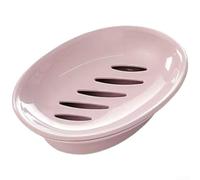 Girftong Porte-savon, support en plastique double couche avec trous de drainage pour un séchage rapide, base surélevée organisateur de salle de bain pour rangement de comptoir d'évier (rose)
