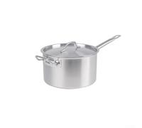 Girftong Pot à lait en acier inoxydable, fond composite épais pour induction, gaz, casserole profonde pour soupe, nouilles, frire avec poignée résistante à la chaleur, argent