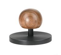 Girftong Presse à café à base plate en aluminium avec poignée en noyer pour une extraction uniforme, accessoire pour barista pour la maison et le café, 51 mm 58 mm (51 mm, noir)