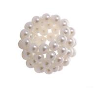 Girftong Ronds de serviette en perles, ABS tissé à la main avec design de style européen, accent de table de luxe pour hôtel, banquet et salle à manger spéciale à la maison pour les occasions, blanc