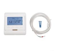 Girftong Thermostat programmable pour chauffage électrique au sol, 16 A 250 V, statistique numérique murale avec sonde de capteur externe, plage de 0 à 90 °C (blanc 16 A)
