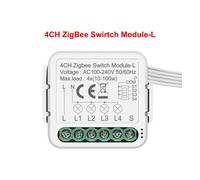 GIRIER Tuya ZigBee 3.0 Module de commutateur d'éclairage intelligent aucun fil neutre requis fonctionne avec Alexa Google Home prise en charge du contrôle bidirectionnel - Type 4 Gang