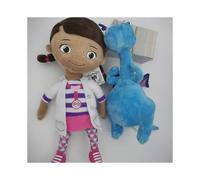 (girl and dragon)Original Doc McStuffins Plush Toys, Dottie Girl Cute Blue Dragon and Lambie Get Soft Baby Doll for