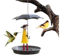 Girl and Umbrella Bird Eeeder, fille et parapluie BirdBath VAY | Décoration de jardin, mangeoires d'oiseaux sauvages pour attirer les oiseaux, cadeau pour les amateurs d'oiseaux